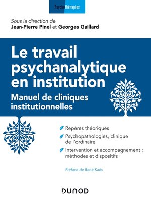 cover image of Le travail psychanalytique en institution